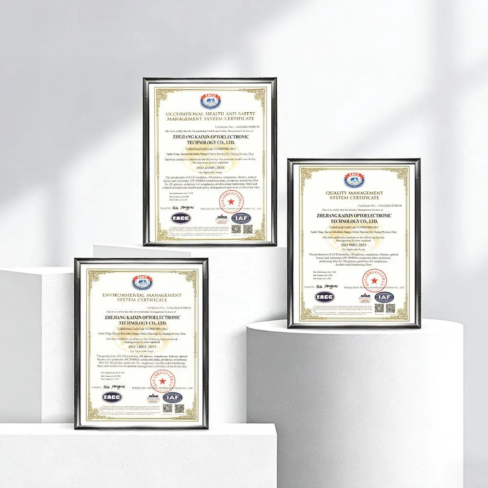 certificate Kaixin quality management and manufacturing certifications