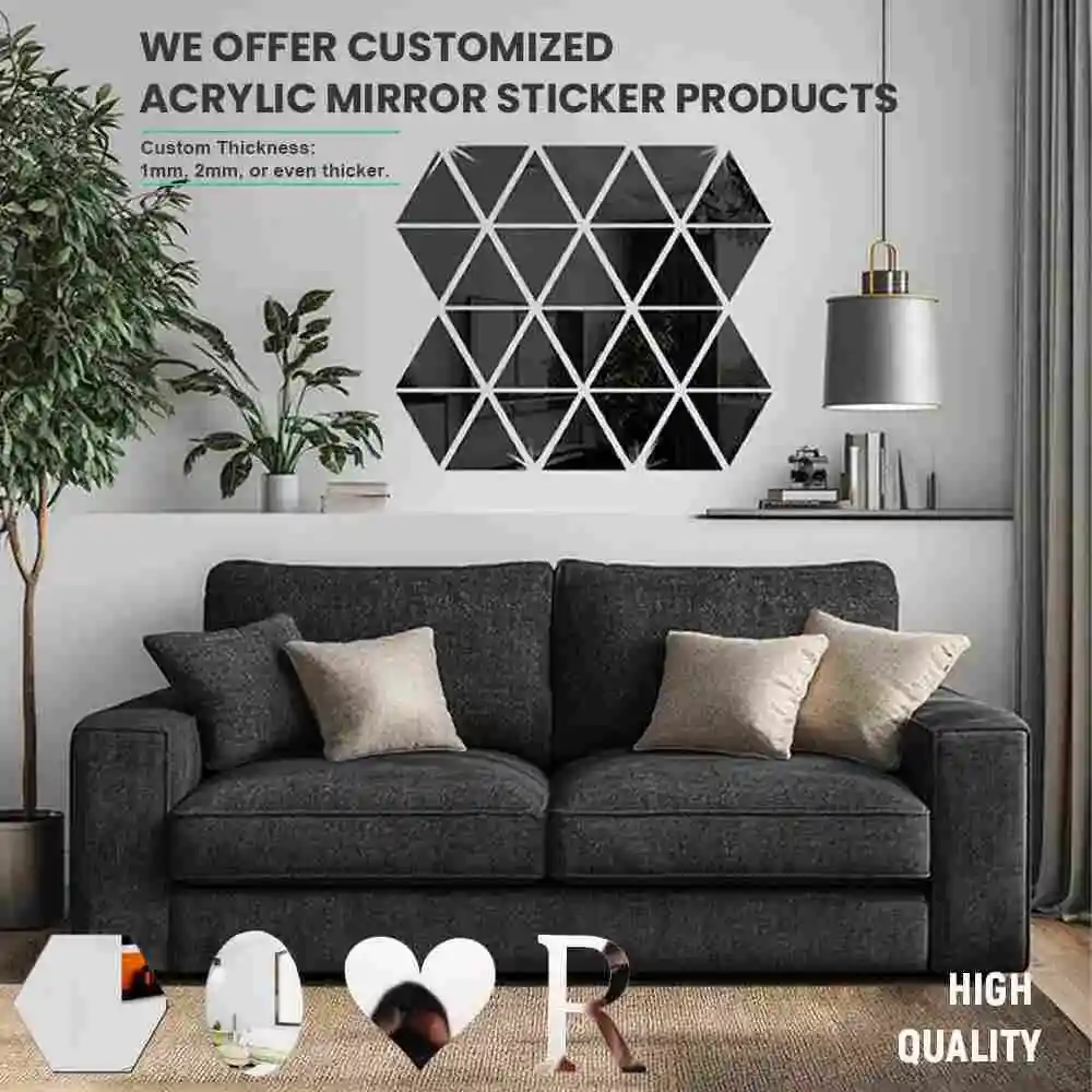Customized Acrylic Mirror Sticker Products Customized acrylic mirror sticker products for wall decoration