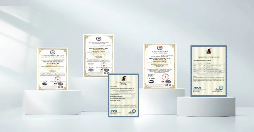 Kaixin ISO 9001 ISO 14001 and ISO 45001 certifications