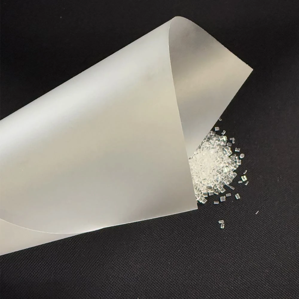 Textured matte polycarbonate film material with frosted surface